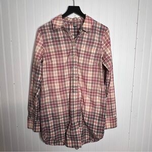 Free People Ombre Tie Dye Long Sleeve Button Front Shirt Dress Size 12